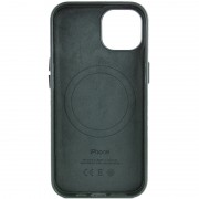 Шкіряний чохол для Apple iPhone 14 (6.1"") - Leather Case (AA Plus) with MagSafe Shirt Green