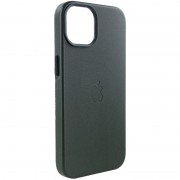 Кожаный чехол для Apple iPhone 14 (6.1"") - Leather Case (AA Plus) with MagSafe Shirt Green