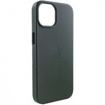 Шкіряний чохол для Apple iPhone 14 (6.1"") - Leather Case (AA Plus) with MagSafe Shirt Green - Чохли для iPhone 14 - зображення 3 