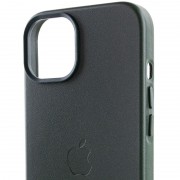 Шкіряний чохол для Apple iPhone 14 (6.1"") - Leather Case (AA Plus) with MagSafe Shirt Green