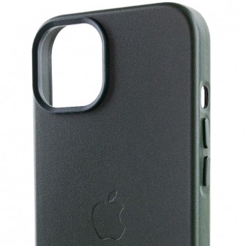 Шкіряний чохол для Apple iPhone 14 (6.1"") - Leather Case (AA Plus) with MagSafe Shirt Green - Чохли для iPhone 14 - зображення 4 