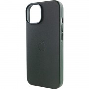 Кожаный чехол для Apple iPhone 14 (6.1"") - Leather Case (AA Plus) with MagSafe Shirt Green