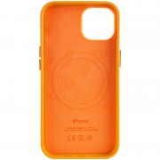 Шкіряний чохол для Apple iPhone 14 Plus (6.7"") - Leather Case (AA Plus) з MagSafe Golden Brown