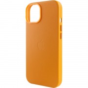 Кожаный чехол для Apple iPhone 14 Plus (6.7"") - Leather Case (AA Plus) with MagSafe Golden Brown