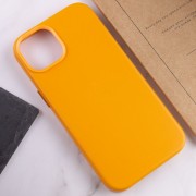 Шкіряний чохол для Apple iPhone 14 Plus (6.7"") - Leather Case (AA Plus) з MagSafe Golden Brown