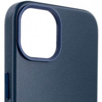 Шкіряний чохол для Apple iPhone 14 Plus (6.7"") - Leather Case (AA Plus) з MagSafe Indigo Blue - зображення 2 