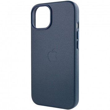 Шкіряний чохол для Apple iPhone 14 Plus (6.7"") - Leather Case (AA Plus) з MagSafe Indigo Blue - зображення 5 