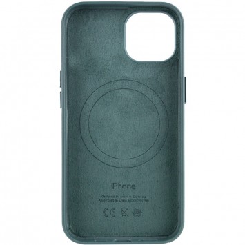 Шкіряний чохол для Apple iPhone 14 Plus (6.7"") - Leather Case (AA Plus) з MagSafe Pine green - Чохли для iPhone 14 Plus - зображення 1 
