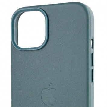 Шкіряний чохол для Apple iPhone 14 Plus (6.7"") - Leather Case (AA Plus) з MagSafe Pine green - зображення 4 