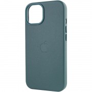 Кожаный чехол для Apple iPhone 14 Plus (6.7"") - Leather Case (AA Plus) with MagSafe Pine green