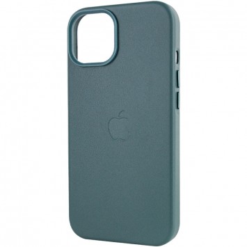 Шкіряний чохол для Apple iPhone 14 Plus (6.7"") - Leather Case (AA Plus) з MagSafe Pine green - зображення 5 