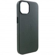 Кожаный чехол для Apple iPhone 14 Plus (6.7"") - Leather Case (AA Plus) with MagSafe Shirt Green