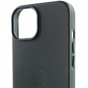 Шкіряний чохол для iPhone 14 Plus (6.7"") - Leather Case (AA Plus) with MagSafe Shirt Green