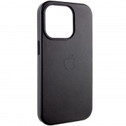 Шкіряний чохол для Apple iPhone 14 Pro (6.1"") - Leather Case (AA Plus) with MagSafe Black