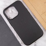 Шкіряний чохол для Apple iPhone 14 Pro (6.1"") - Leather Case (AA Plus) with MagSafe Black