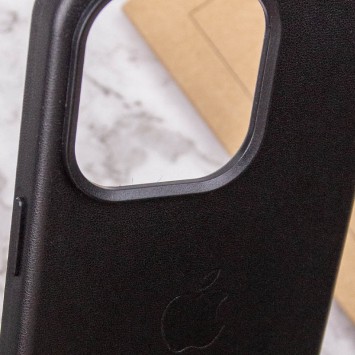 Шкіряний чохол для Apple iPhone 14 Pro (6.1"") - Leather Case (AA Plus) with MagSafe Black - Чохли для iPhone 14 Pro - зображення 6 