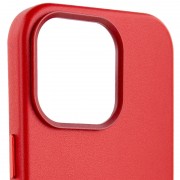 Шкіряний чохол для Apple iPhone 14 Pro (6.1"") - Leather Case (AA Plus) with MagSafe Crimson