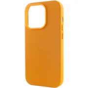 Кожаный чехол для Apple iPhone 14 Pro (6.1"") - Leather Case (AA Plus) with MagSafe Golden Brown