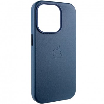 Кожаный чехол для Apple iPhone 14 Pro (6.1"") - Leather Case (AA Plus) with MagSafe Indigo Blue - изображение 1