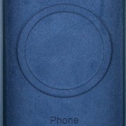 Шкіряний чохол для Apple iPhone 14 Pro (6.1"") - Leather Case (AA Plus) з MagSafe Indigo Blue