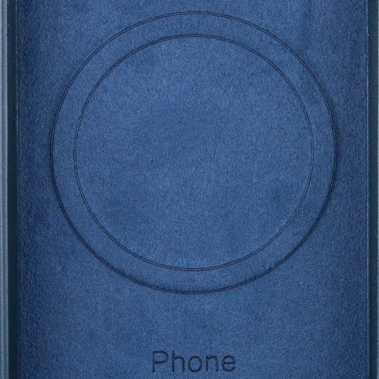 Шкіряний чохол для Apple iPhone 14 Pro (6.1"") - Leather Case (AA Plus) з MagSafe Indigo Blue - зображення 3 