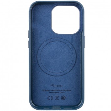 Шкіряний чохол для Apple iPhone 14 Pro (6.1"") - Leather Case (AA Plus) з MagSafe Indigo Blue - Чохли для iPhone 14 Pro - зображення 4 