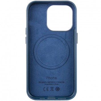 Кожаный чехол для Apple iPhone 14 Pro (6.1"") - Leather Case (AA Plus) with MagSafe Indigo Blue - изображение 4