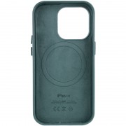 Шкіряний чохол для Apple iPhone 14 Pro (6.1"") - Leather Case (AA Plus) with MagSafe Pine green