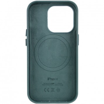 Шкіряний чохол для Apple iPhone 14 Pro (6.1"") - Leather Case (AA Plus) with MagSafe Pine green - зображення 1 