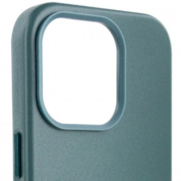 Шкіряний чохол для Apple iPhone 14 Pro (6.1"") - Leather Case (AA Plus) with MagSafe Pine green - зображення 2 