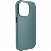 Шкіряний чохол для Apple iPhone 14 Pro (6.1"") - Leather Case (AA Plus) with MagSafe Pine green