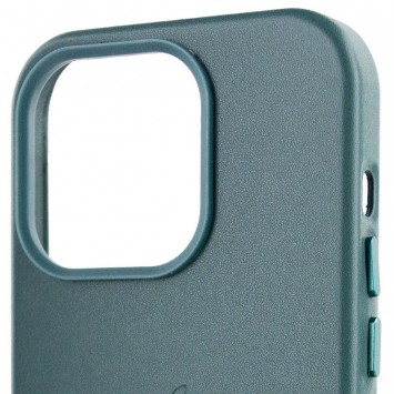 Шкіряний чохол для Apple iPhone 14 Pro (6.1"") - Leather Case (AA Plus) with MagSafe Pine green - зображення 4 