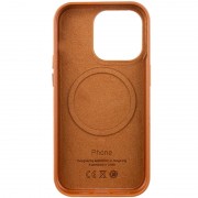 Шкіряний чохол для Apple iPhone 14 Pro (6.1"") - Leather Case (AA Plus) with MagSafe Saddle Brown