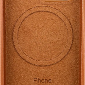 Кожаный чехол для Apple iPhone 14 Pro (6.1"") - Leather Case (AA Plus) with MagSafe Saddle Brown - изображение 4