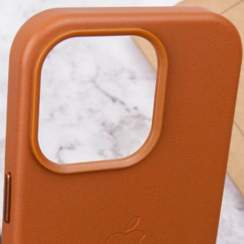 Шкіряний чохол для Apple iPhone 14 Pro (6.1"") - Leather Case (AA Plus) with MagSafe Saddle Brown - Чохли для iPhone 14 Pro - зображення 6 