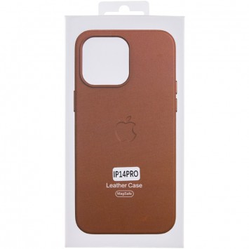 Шкіряний чохол для Apple iPhone 14 Pro (6.1"") - Leather Case (AA Plus) with MagSafe Saddle Brown - Чохли для iPhone 14 Pro - зображення 7 