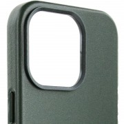 Шкіряний чохол для Apple iPhone 14 Pro (6.1"") - Leather Case (AA Plus) with MagSafe Shirt Green