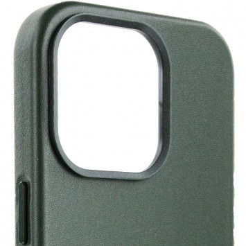 Шкіряний чохол для Apple iPhone 14 Pro (6.1"") - Leather Case (AA Plus) with MagSafe Shirt Green - Чохли для iPhone 14 Pro - зображення 2 