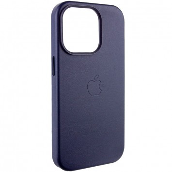 Шкіряний чохол для iPhone 14 Pro - Leather Case (AA Plus) з MagSafe, віолетовий