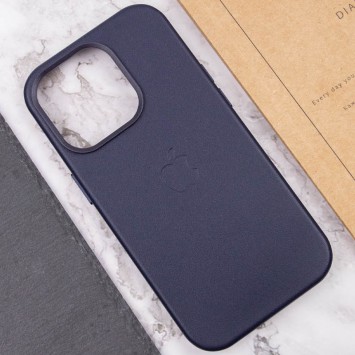 Шкіряний чохол для Apple iPhone 14 Pro (6.1") Leather Case (АА Plus) with MagSafe Violet