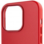 Шкіряний чохол для Apple iPhone 14 Pro Max (6.7"") - Leather Case (AA Plus) with MagSafe Crimson