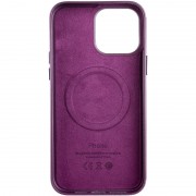 Шкіряний чохол для Apple iPhone 14 Pro Max (6.7"") - Leather Case (AA Plus) with MagSafe Dark Cherry