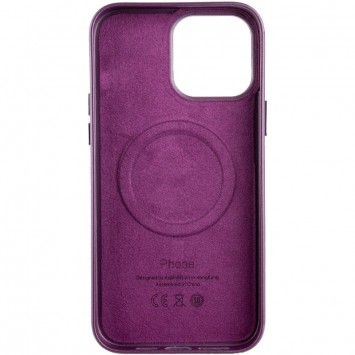 Шкіряний чохол для Apple iPhone 14 Pro Max (6.7"") - Leather Case (AA Plus) with MagSafe Dark Cherry - Чохли для iPhone 14 Pro Max - зображення 4 