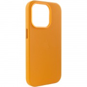 Кожаный чехол для Apple iPhone 14 Pro Max (6.7"") - Leather Case (AA Plus) with MagSafe Golden Brown