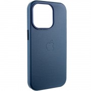 Шкіряний чохол для Apple iPhone 14 Pro Max (6.7"") - Leather Case (AA Plus) з MagSafe Indigo Blue