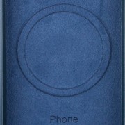 Шкіряний чохол для Apple iPhone 14 Pro Max (6.7"") - Leather Case (AA Plus) з MagSafe Indigo Blue
