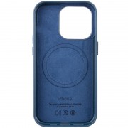 Шкіряний чохол для Apple iPhone 14 Pro Max (6.7"") - Leather Case (AA Plus) з MagSafe Indigo Blue