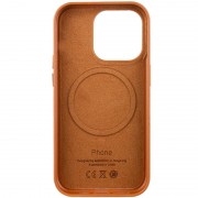 Шкіряний чохол для Apple iPhone 14 Pro Max (6.7"") - Leather Case (AA Plus) with MagSafe Saddle Brown