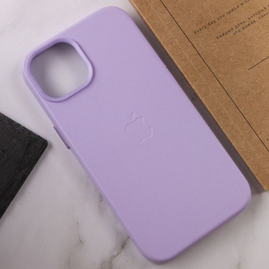 Шкіряний чохол Leather Case (AA Plus) with MagSafe Apple iPhone 12 Pro / 12 (6.1"") Elegant purple - зображення 6 