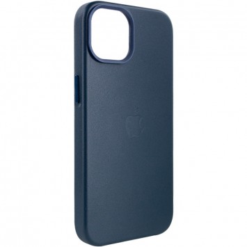 Кожаный чехол Leather Case (AA Plus) с функцией MagSafe в цвете Indigo Blue для Apple iPhone 12 Pro / 12 (6.1"")